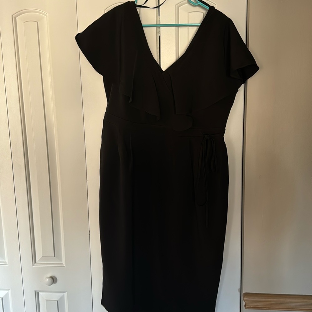 ASOS Mid Length Ruffle V Neck Cocktail Dress